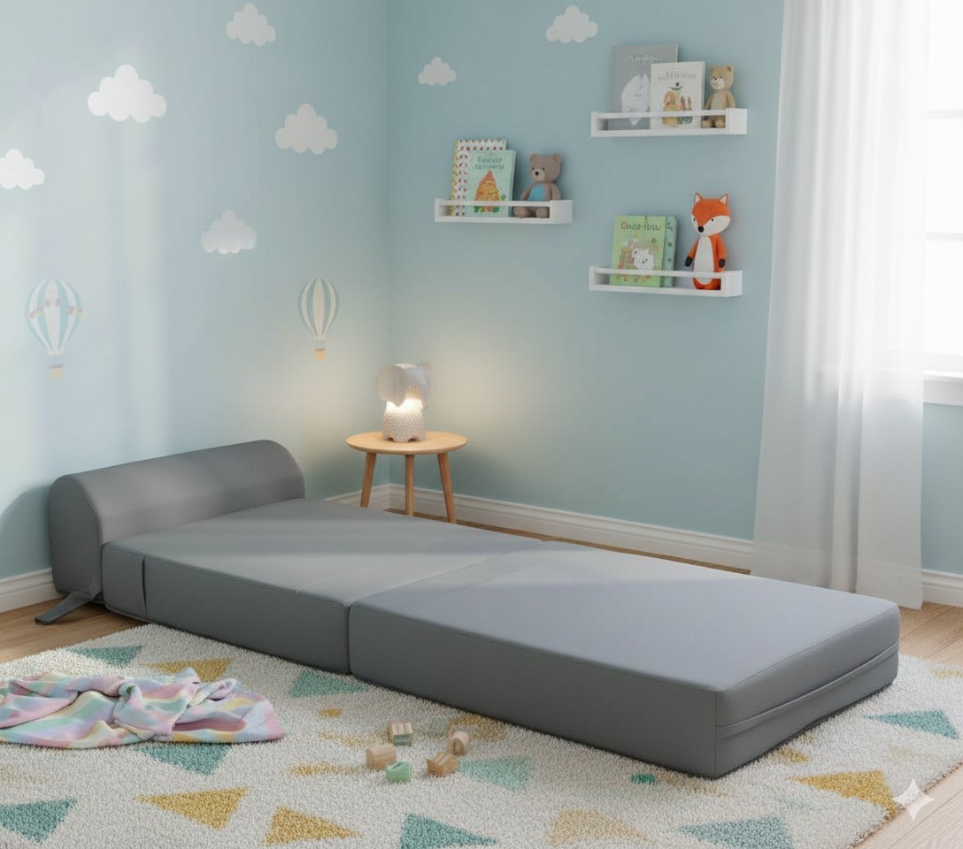 Portable Sleeper Chair Folding Foam Beds, Sofa, Couches 6x24x70 Gray