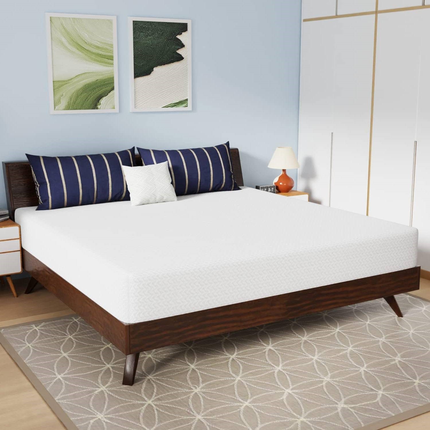 King 10in Charcoal Memory Foam Mattress with Removable Cover