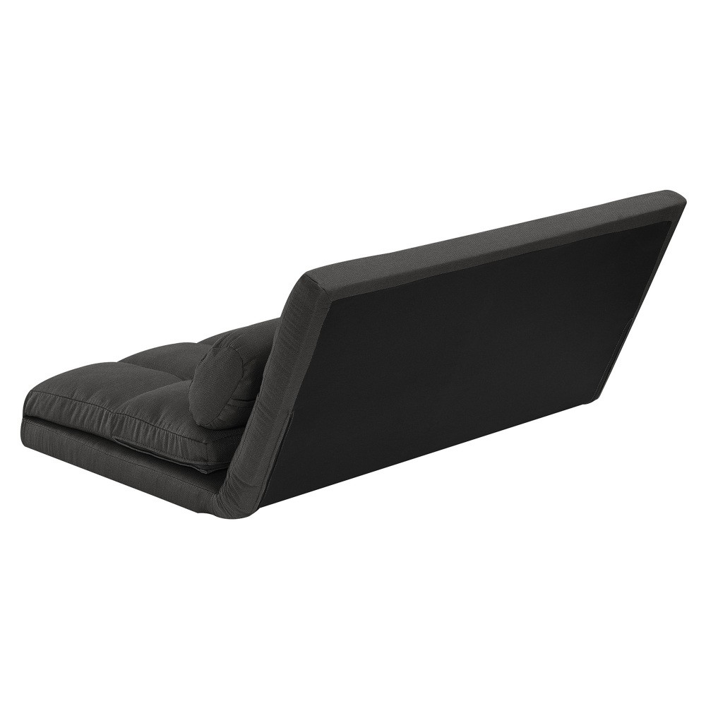 3 Fold Sofa Bed Folding Mattress with 2 Pillows Black High Density Foam Filling