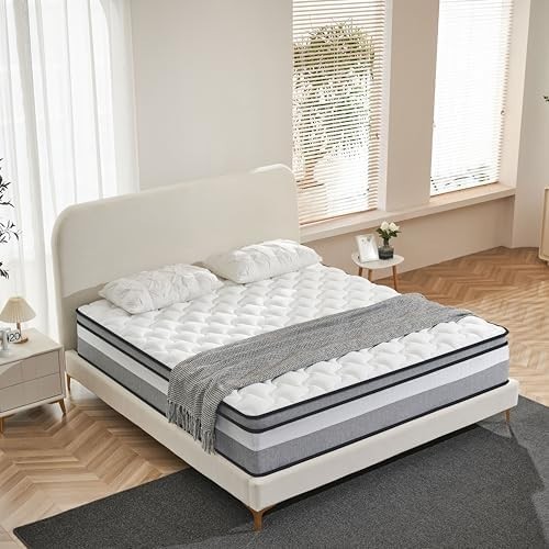 12 Inch Queen Mattress in a Box Hybrid Gel Memory Foam Pocket Spring Soft Plush