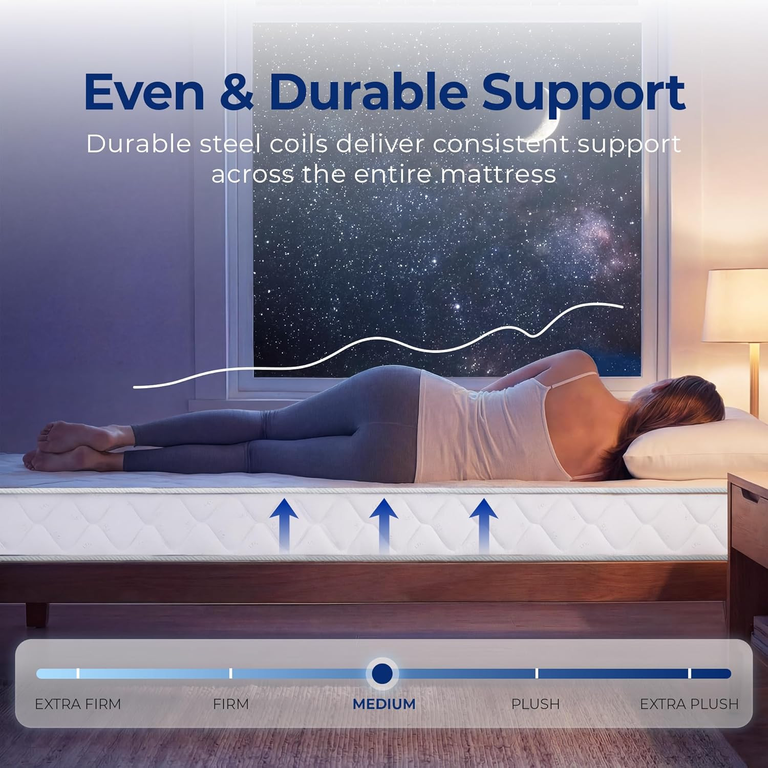 8-Inch Hybrid Mattress in a Box – Cooling Gel Foam & Spring, CertiPUR-US