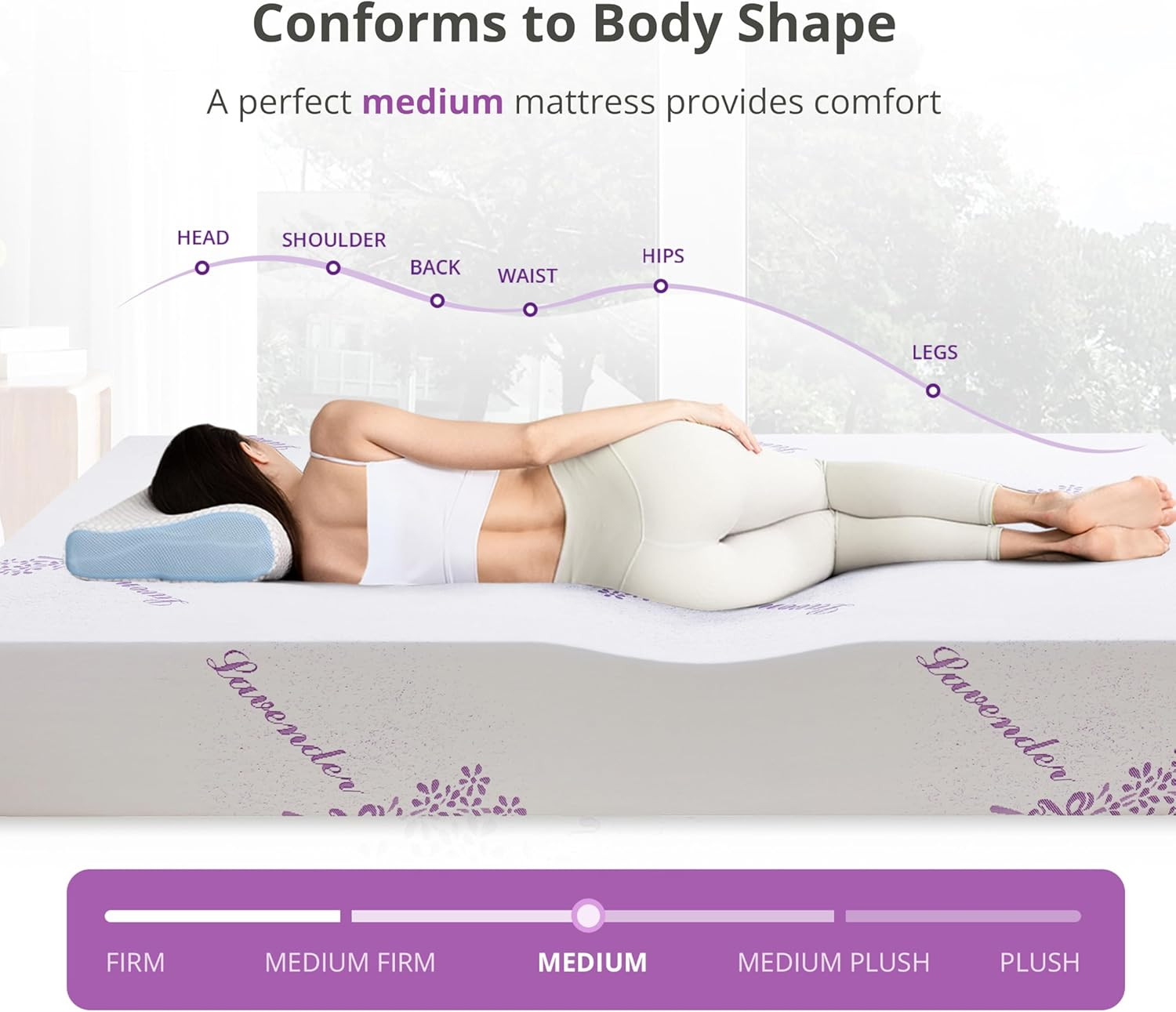 8″ Twin Memory Foam Mattress with Green Tea Gel – Pressure Relief & Comfort