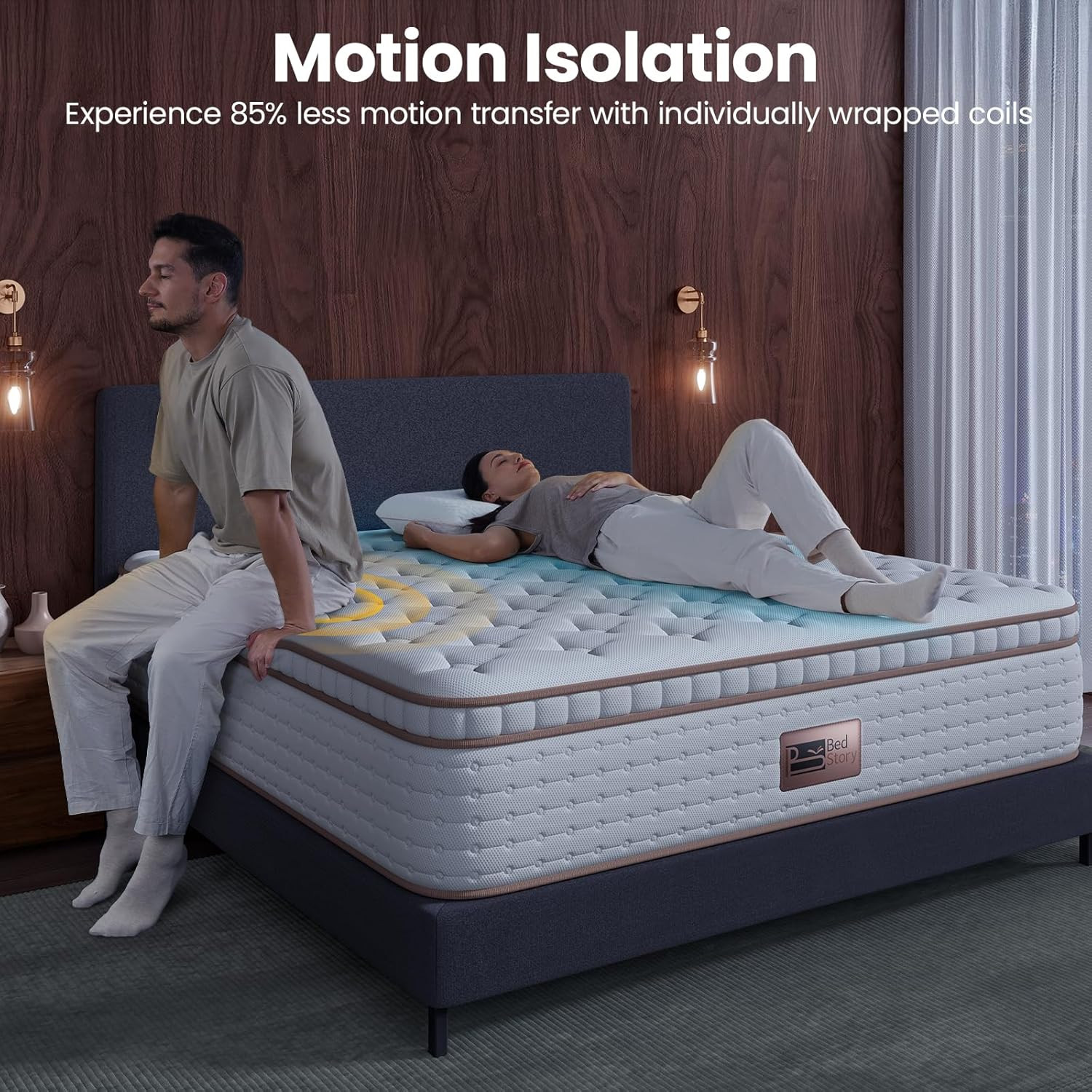 Bedstory Queen Size Mattress 14 Inch – Extra Firm Hybrid Mattress with Ultra Lum