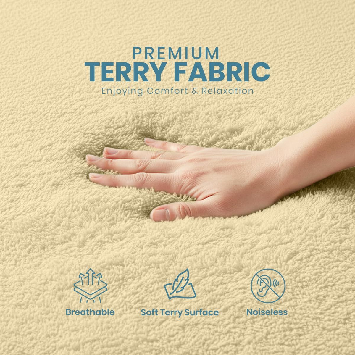 Twin Size Mattress Protector Waterproof, Premium 200 GSM Terry Twin, Beige