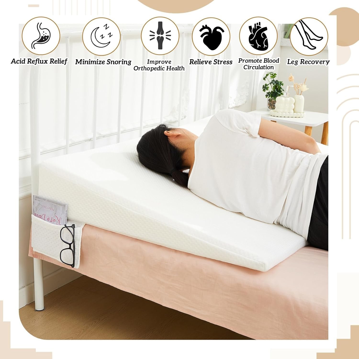 Mattress Wedge for Acid Reflux 5 Inch Queen Size Bed Wedge under Support Mattres