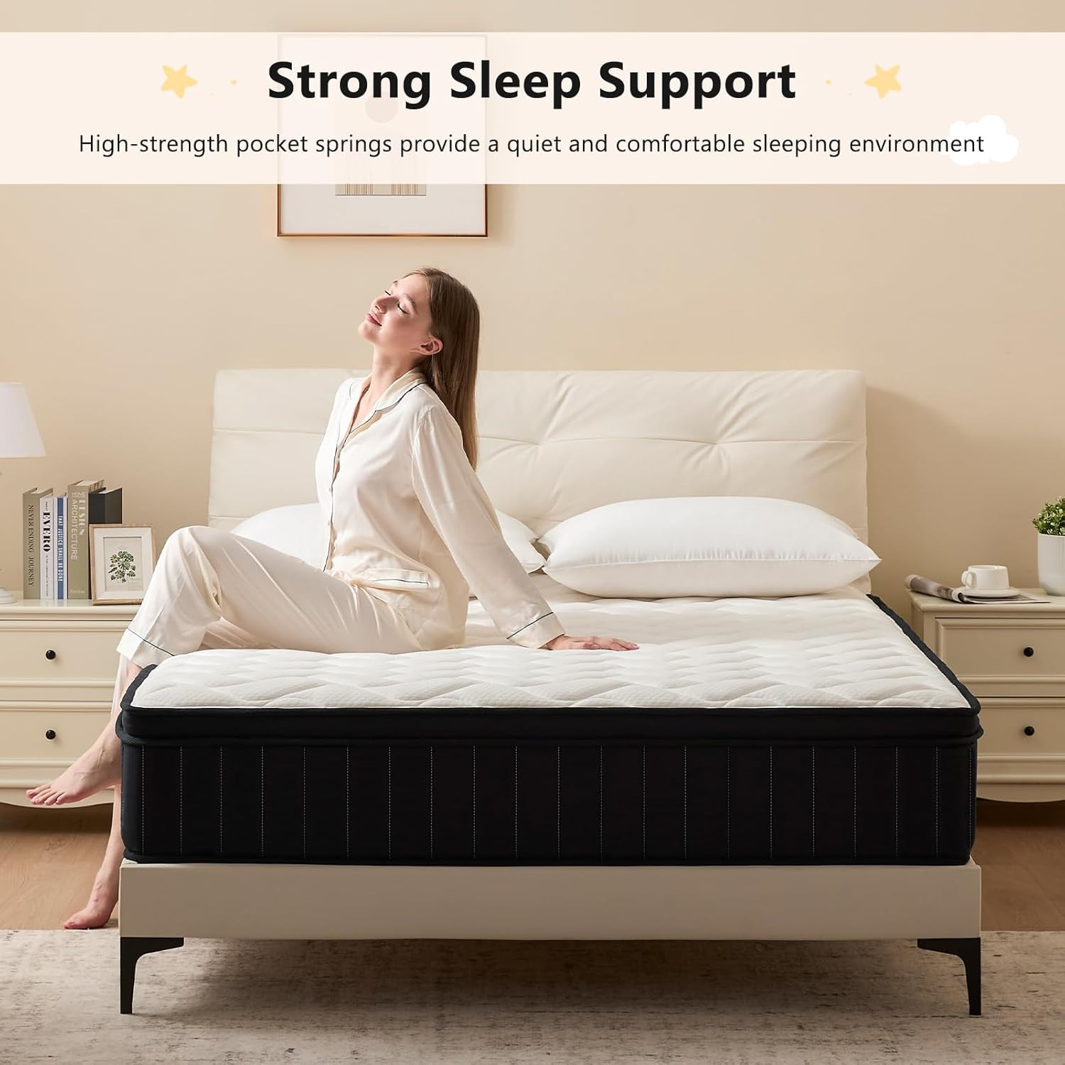 12 Inch Queen Size Mattresses, Memory Foam Hybrid Mattress in a Box with Indepen