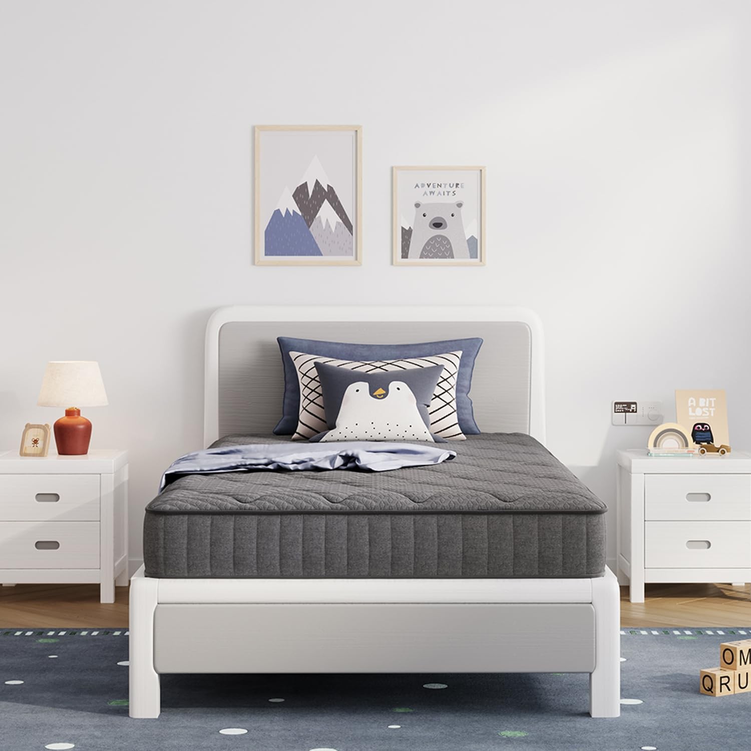 Twin Mattress, 6 Inch Twin Size Mattress in a Box, Medium Firm Hybrid Mattres…