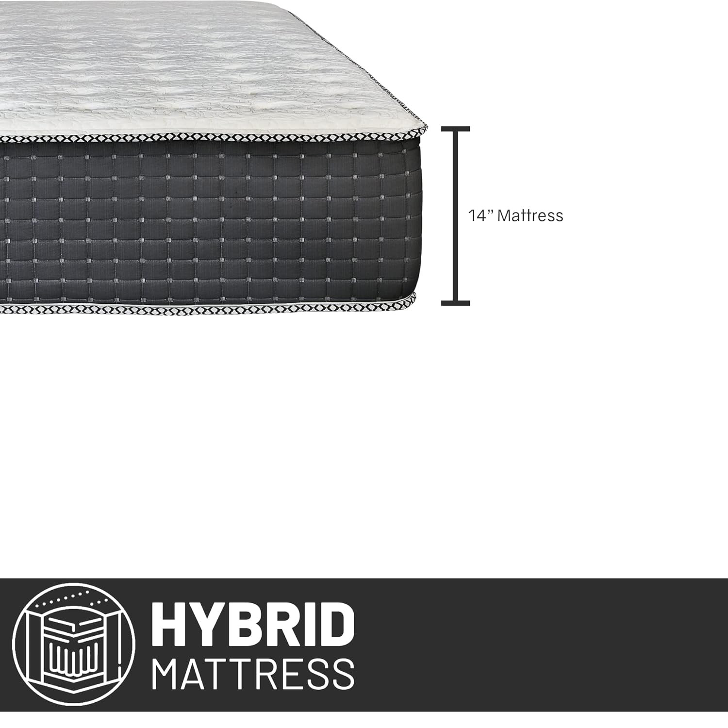 14-Inch Luxury Hybrid Mattress with Pocket Coils & Plush Quilted Top, Queen