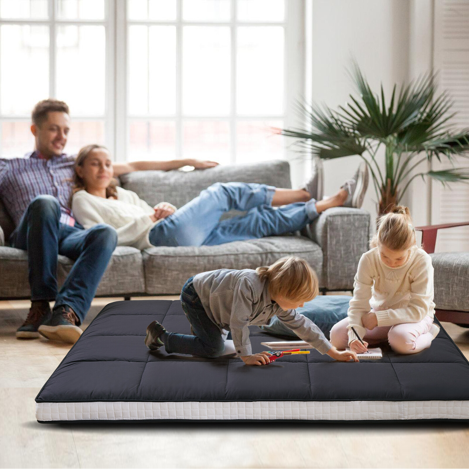 Japanese Floor Mattress Futon Mattress Foldable Roll Up Sleeping Tatami Mat New