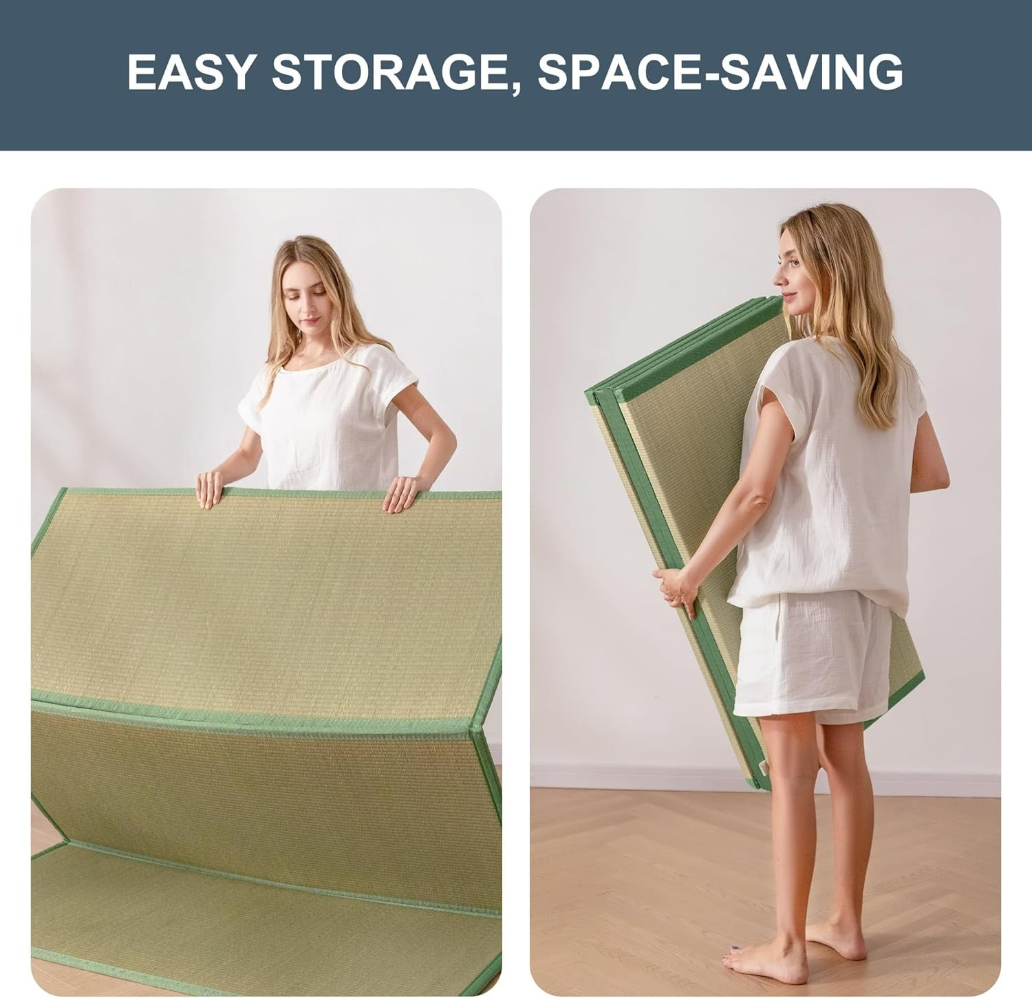 MAXYOYO Japanese Tatami Mat 100% Rush Grass Portable Folding Mat#1132QY1