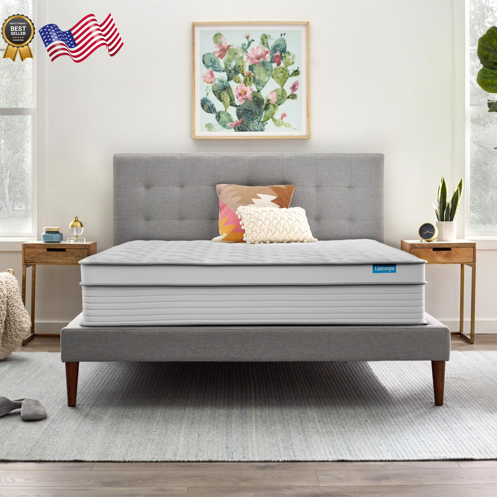 12″ QUEEN Linenspa Hybrid Mattress Plush Memory Foam And Coil Mattress Beddin