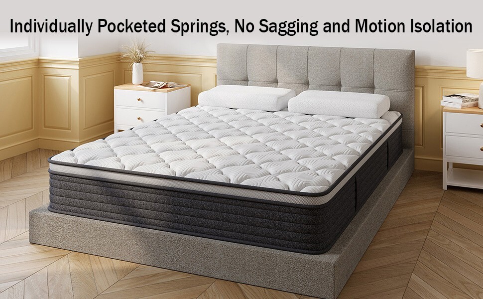 12″ 14″ Memory Foam Full King Spring Hybrid Mattress in a Box Medium Firm