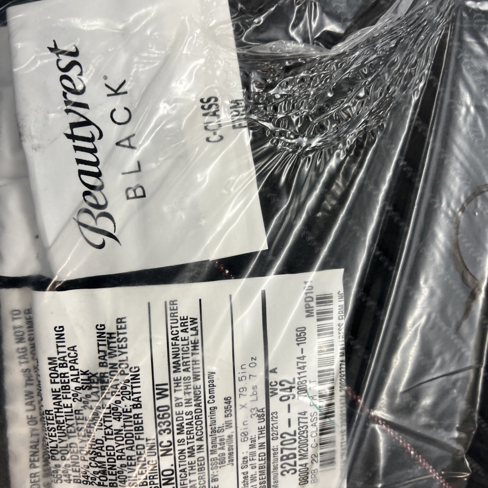 SIMMONS BEAUTYREST QUEEN BLACK C CLASS FIRM MATTRESS NEW CLOSEOUT FAST SHIP
