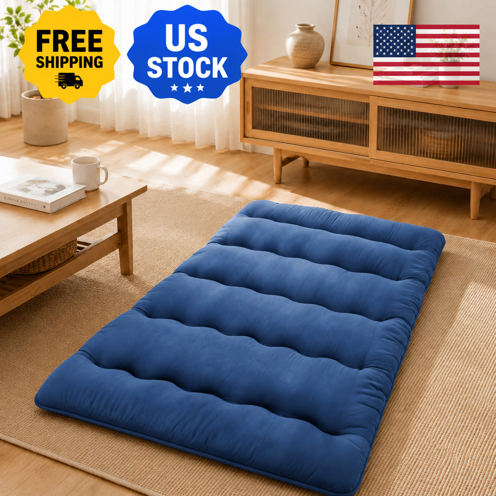 Futon Floor Mattress Twin Size – 3-Inch High Density Thick Collapsible Tatami