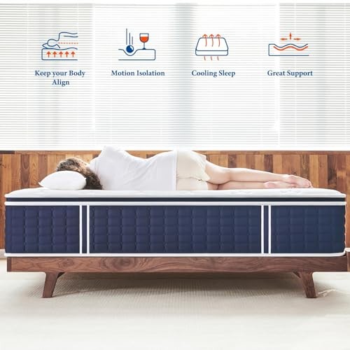 Mattress 14 Inch, Hybrid Bed Mattress in a Box, 4 Twin 14 Inch Medium Firm