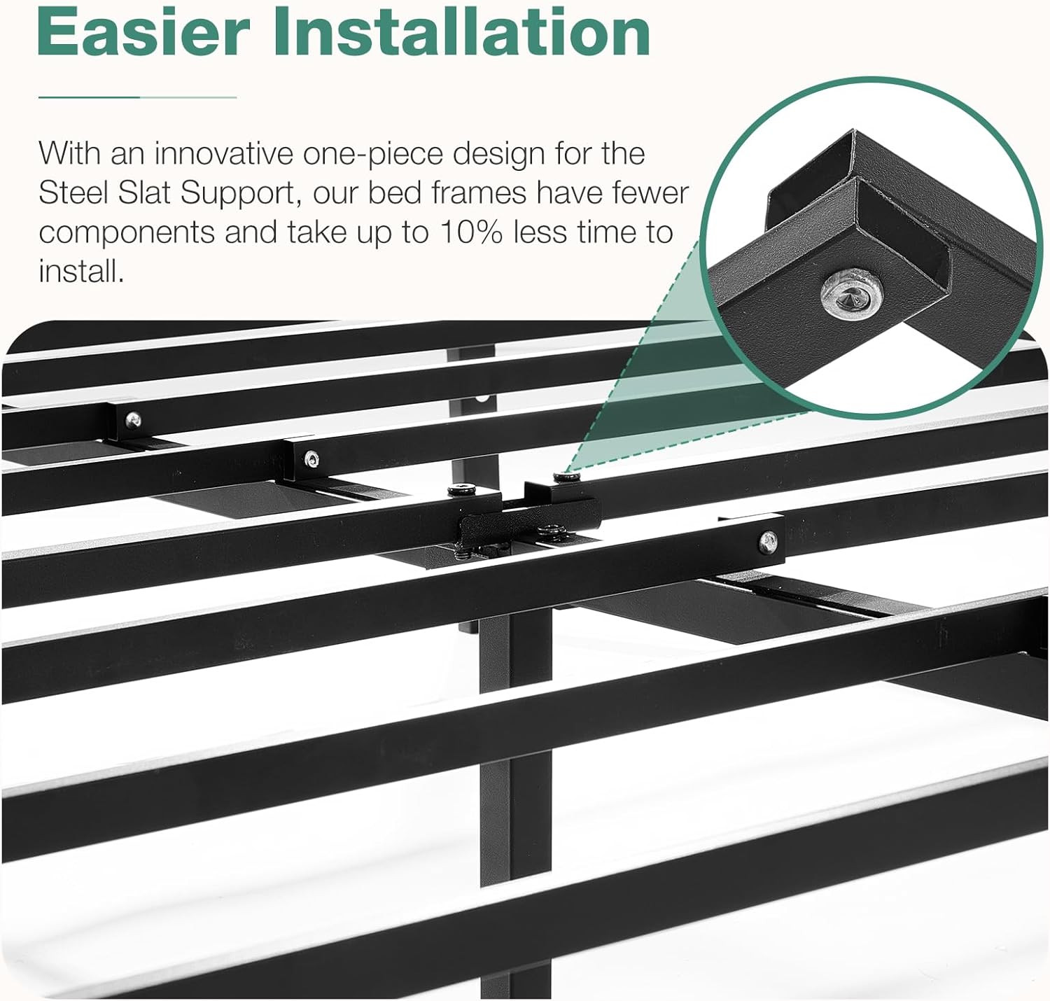 Queen Mattress & Bed Frame Set – 12″ Hybrid Foam & 14″ Metal Frame with Storage