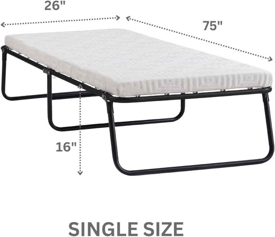 Beautysleep Folding Guest Bed with 3″ Memory Foam Mattress – Light Blue