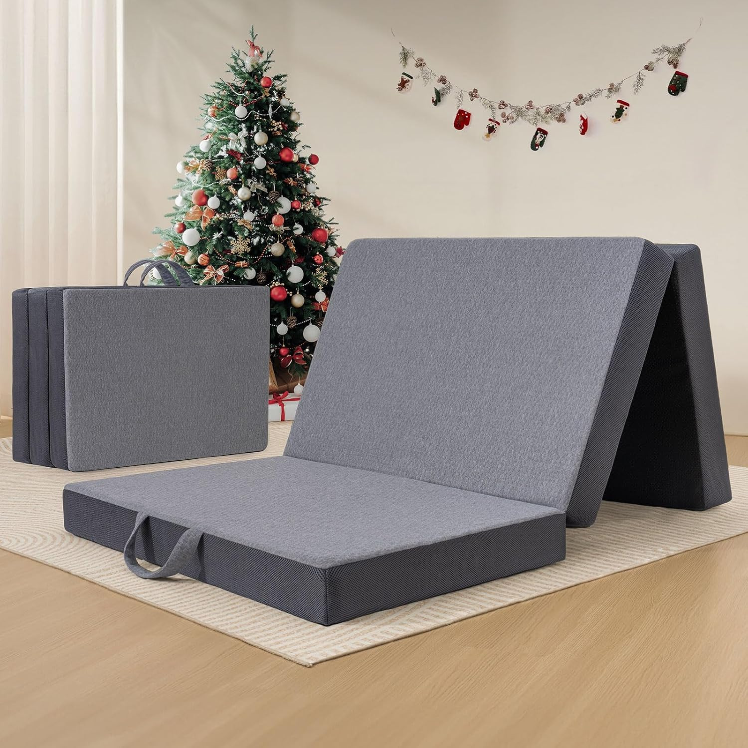 Vamcheer Tri Folding Mattress Twin Size – 3 Inch Foldable Mattress for Travel/Rv