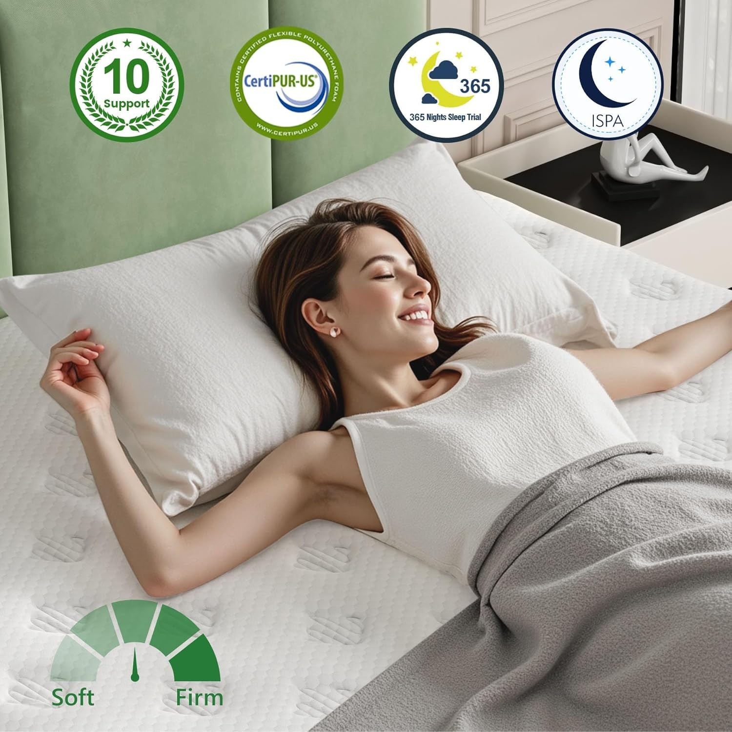 King Mattress, [Enhanced] 14 Inch King Size Hybrid Mattress in a Box with Gel Me