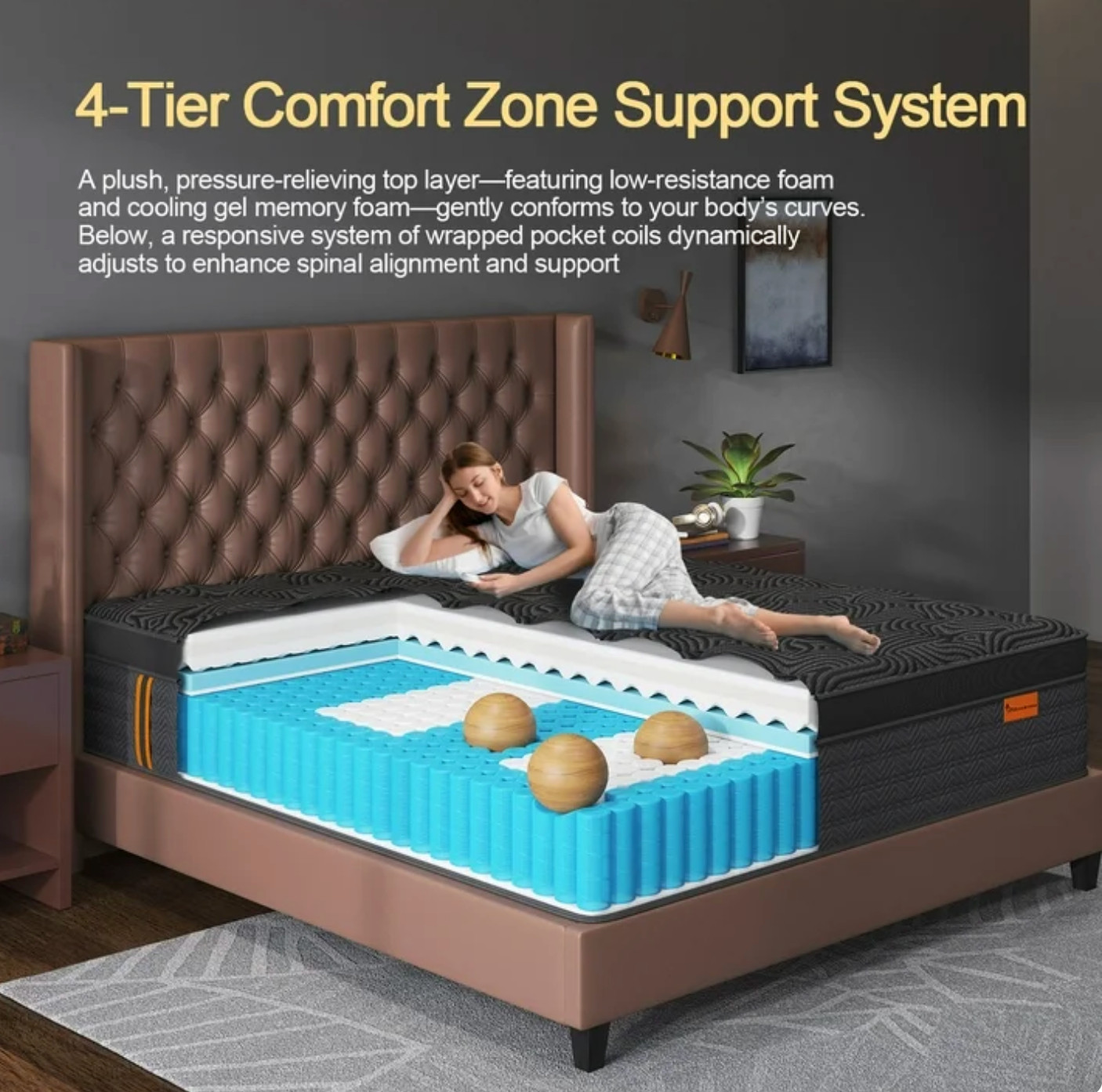 12″ Full Colchon Gel Memory Foam Hibrido Full Cama Mattress Hybrid Medium Firm