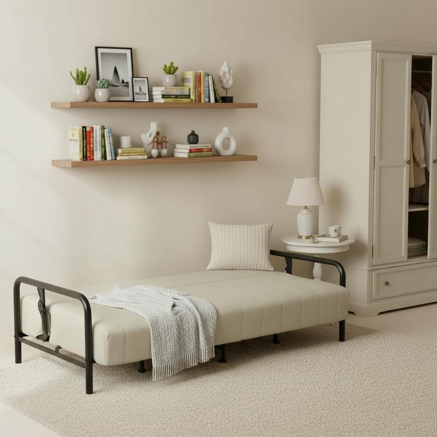 Modern Bei Futon Sofa Bed with Arm, 78.74″ 3-Posit