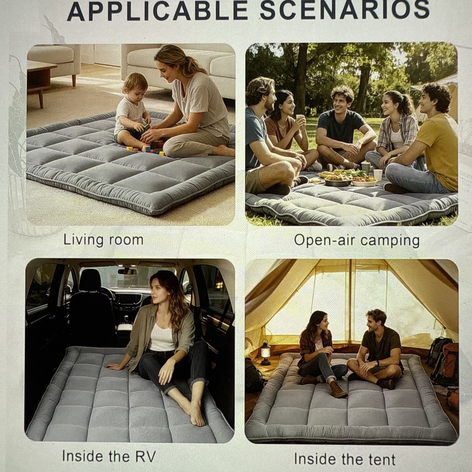 ALPSWAN Japanese Floor Mattress Futon, Full, Thick 5-Layer Roll Up/Foldable