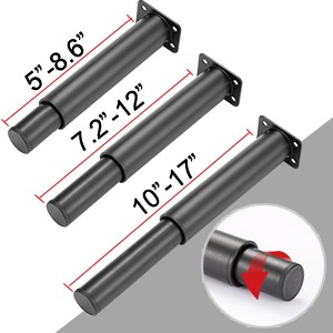 5″-9″ Metal Adjustable Furniture Legs,Adjustable Height Replacement Legs