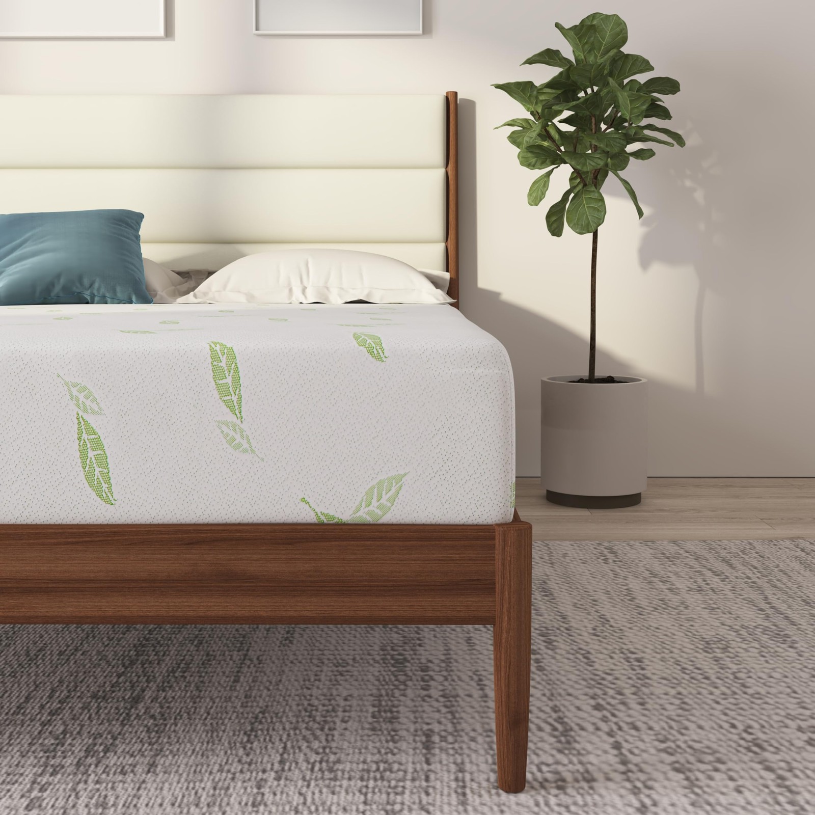 Twin XL Size, 6 Inch Anula Green Tea Infused Memory Foam Mattress, Bed in a B…