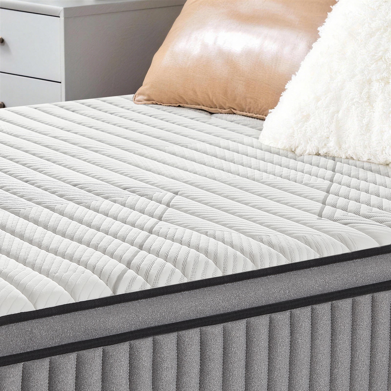 12″ Full Size Gel Memory Foam Pocket Spring Hydird Mattress In A Box Medium Firm