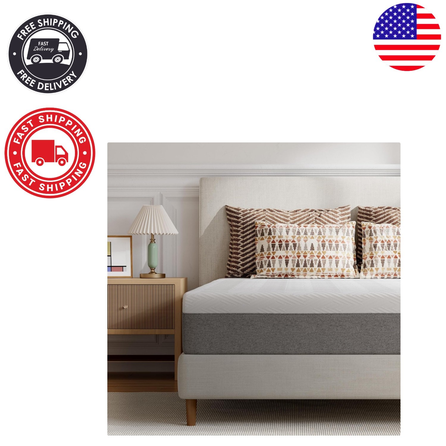 10-Inch Twin Size Memory Foam Mattress – Back Pain Relief, Grey, CertiPUR-US