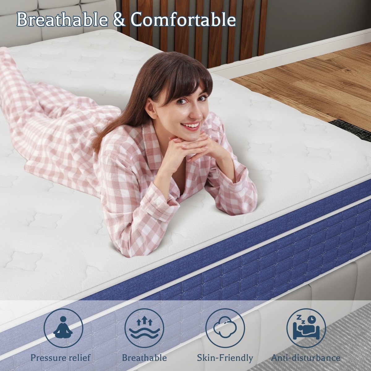 12″ 14″ Hybrid Mattress in a Box Twin Full Queen King Pocket Spring Medium Firm