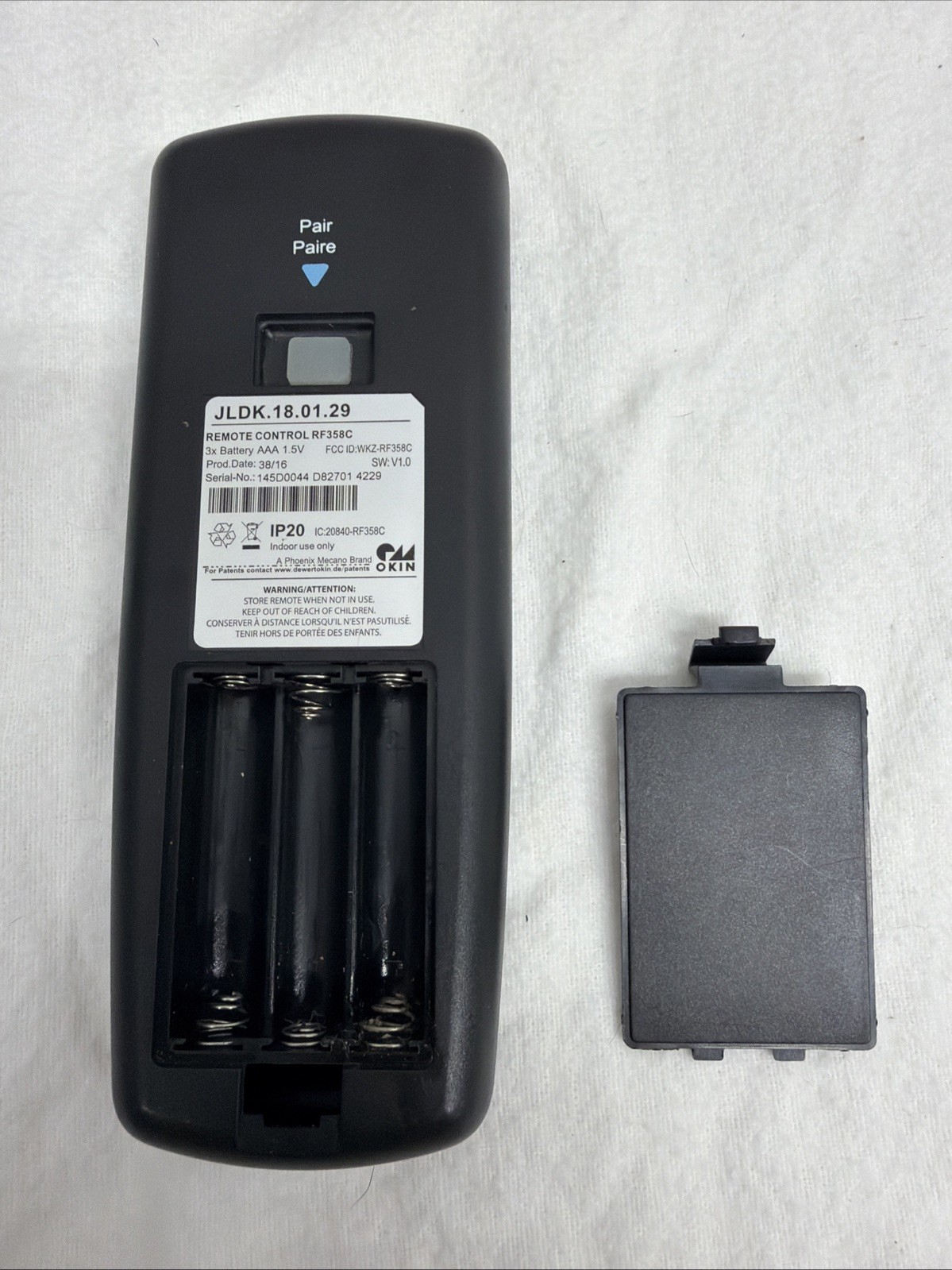 Sealy Ease 1.0 Remote Control RF358C JLDK.18.01.29 Adjustable Bed Tempurpedic