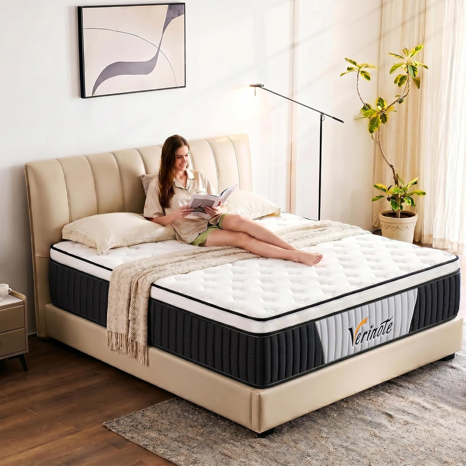 12 Inch Mattress,Medium Firm Hybrid Memory Foam & Pocket Springs for Pressure Re