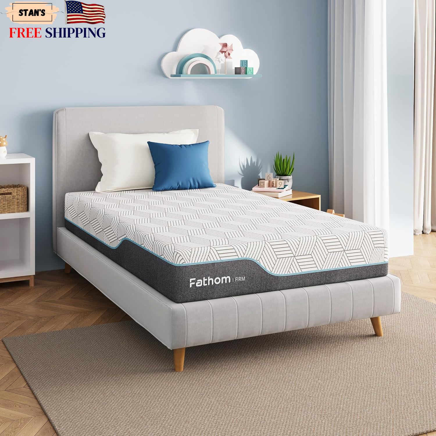 FATHOM Firm Full Mattress 8 Inch Memory Foam Mattress Full Size Bed in a Box for