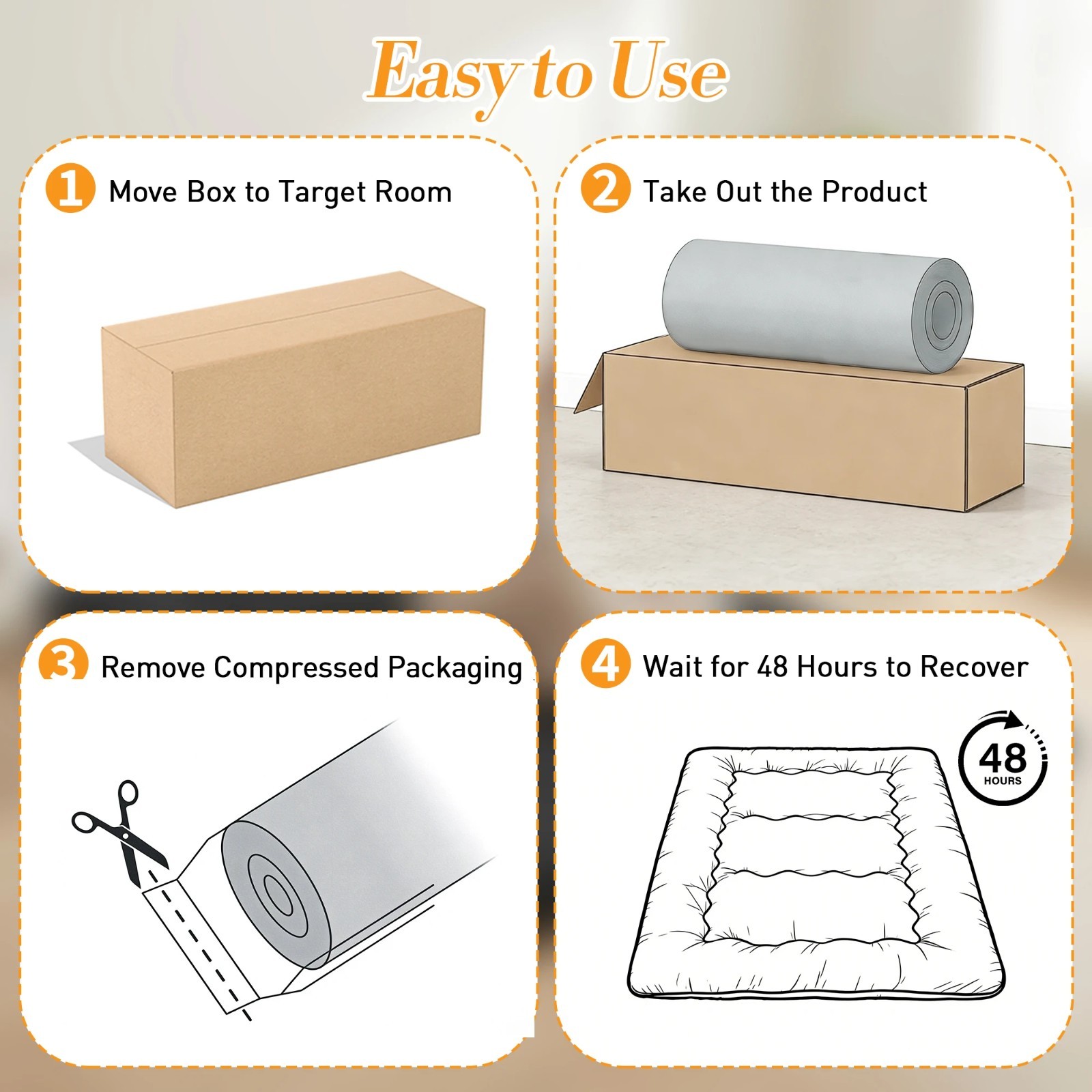 4-Inch Memory Foam Foldable Mattress – Portable Floor Bed for Guests & Dorms