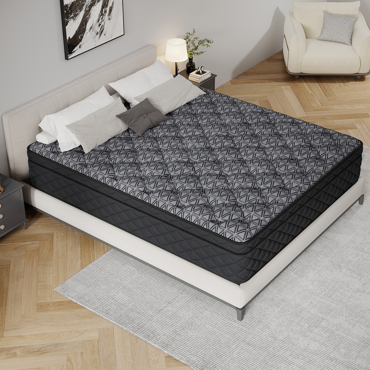 12″ 14″ Gel Memory Foam Pocket Spring Mattress In A Box Twin Full Queen King