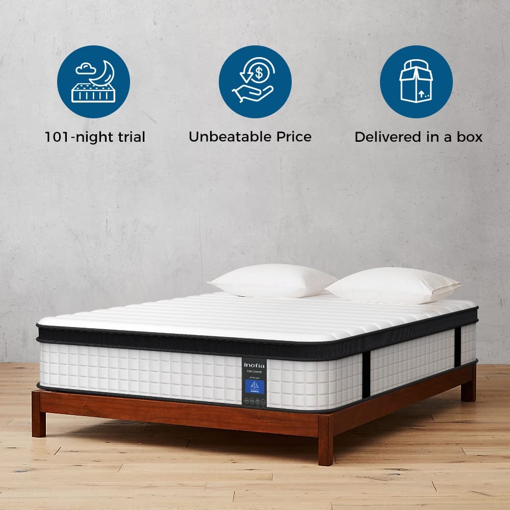 Twin XL Mattress, 12 Inch Hybrid Innerspring Single Mattress Cool Bed, Breath…