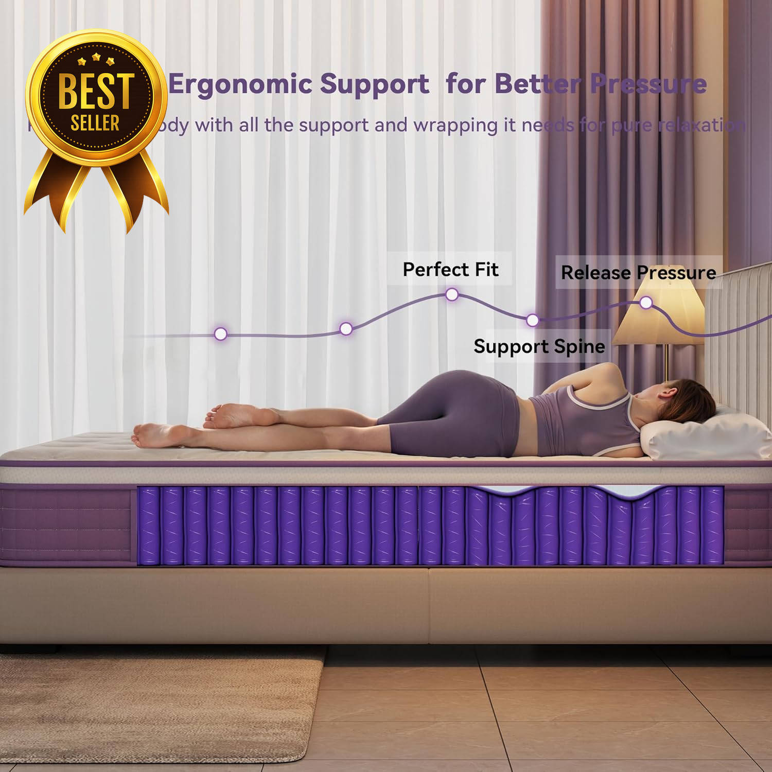 12 Inch Queen Hybrid Mattress in a Box Gel Memory Foam and Pocket Spring Mattres