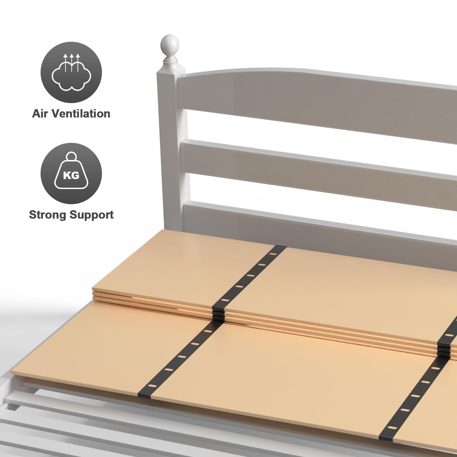 “Queen Bunkie Board Wooden Bed Slats for Mattress Support, 30″x60″ Twin Size”