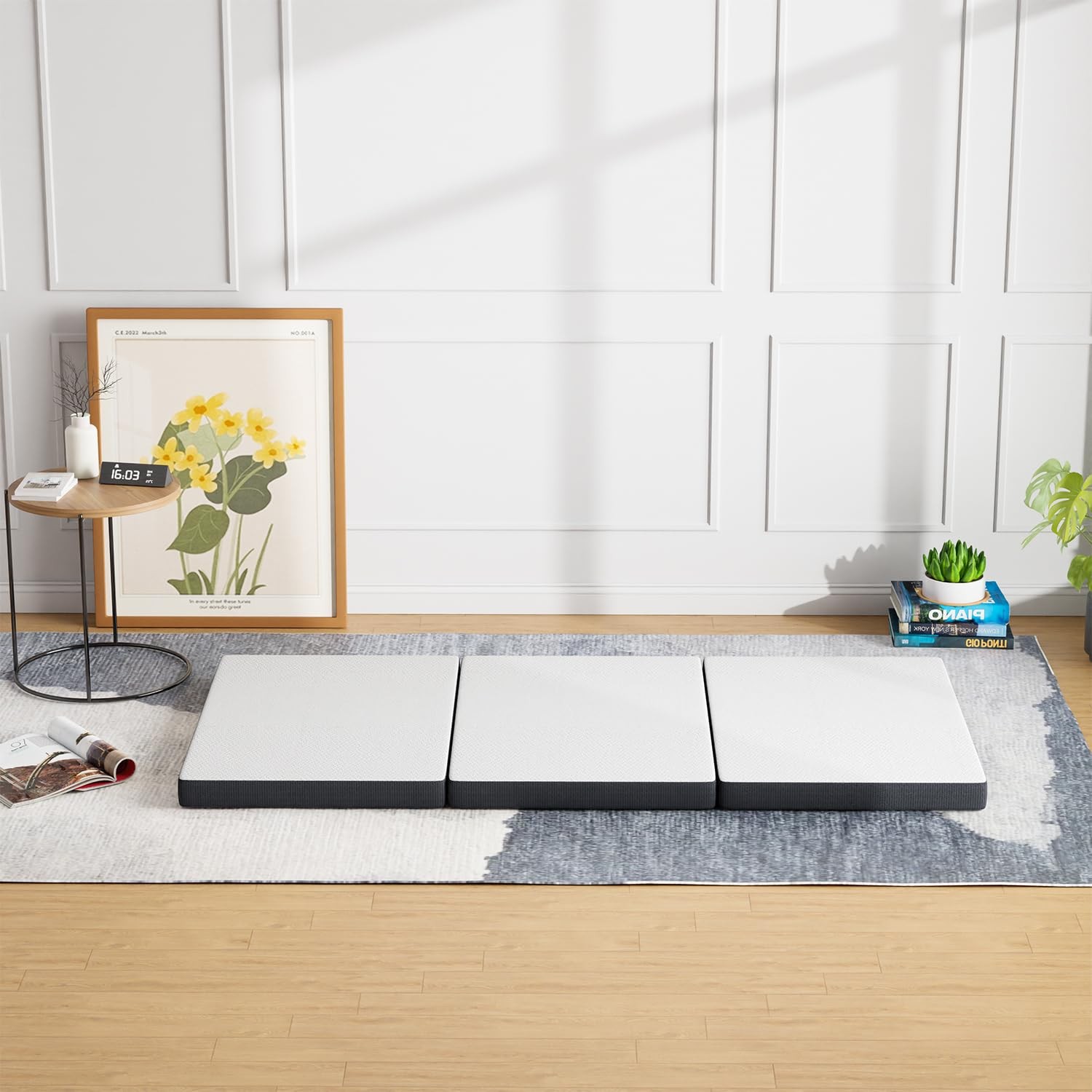 3 inch Tri Folding Memory Foam Mattress/Foldable Mattress for Kids and Adults…