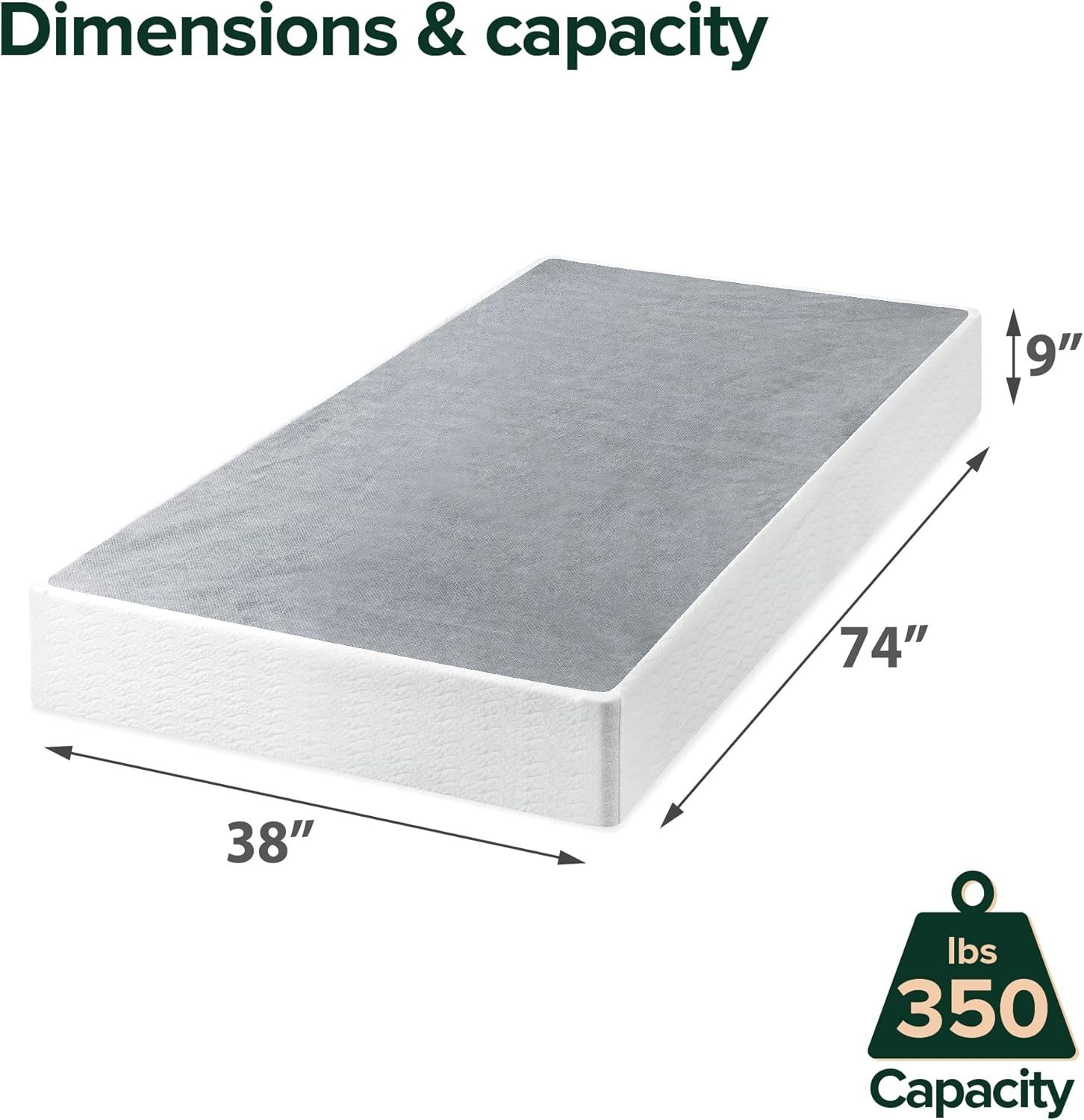 Zinus 9 Inch Metal Smart Box Spring Mattress Foundation Strong Metal Frame Twin