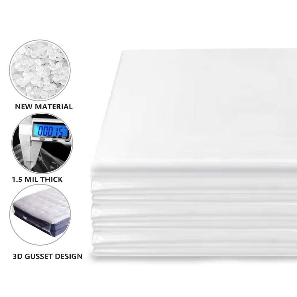 Plastic Mattress Bag for Moving Storage, Protector Cover Twin, Clear
