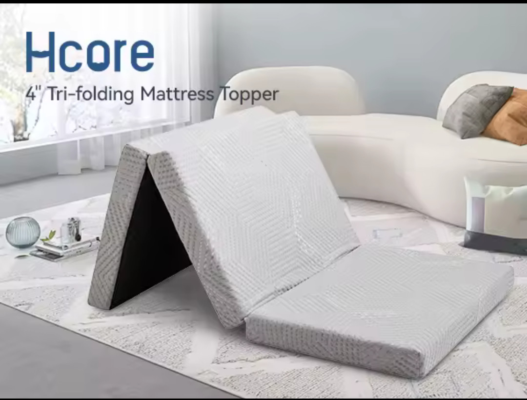 Jacquard Covered H core Tri-folding Memory Foam 4″ Thick Single Mattress