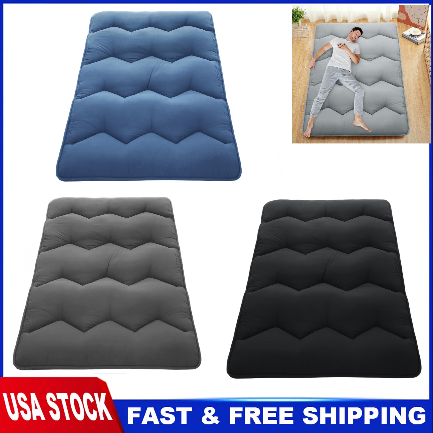 Floor Mattress Japanese Futon Mattress Sleeping Tatami Mat Twin/Full/Queen Size