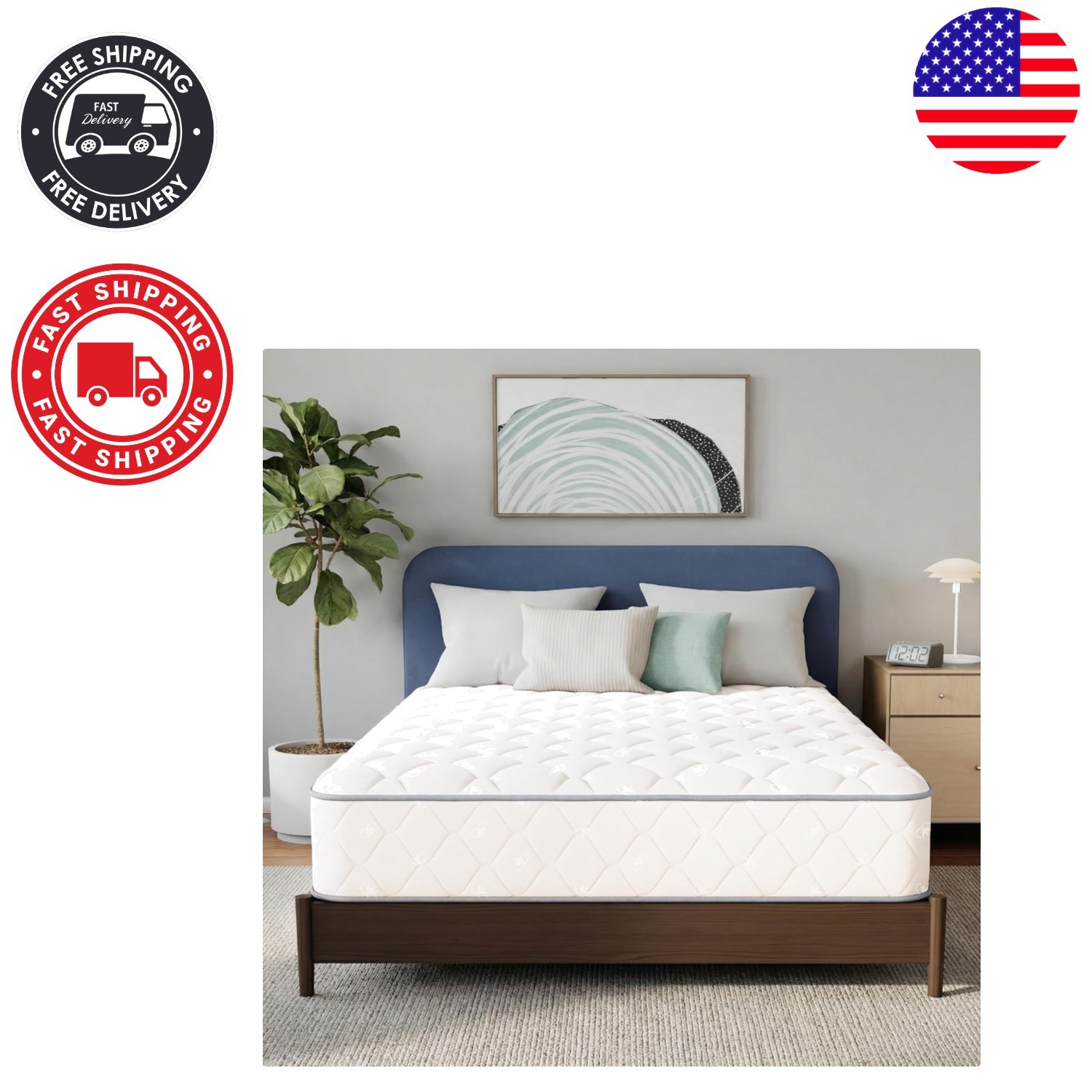Versatile Full Size 8-Inch Hybrid Mattress with Cooling Gel & Eco-Friendly Cover