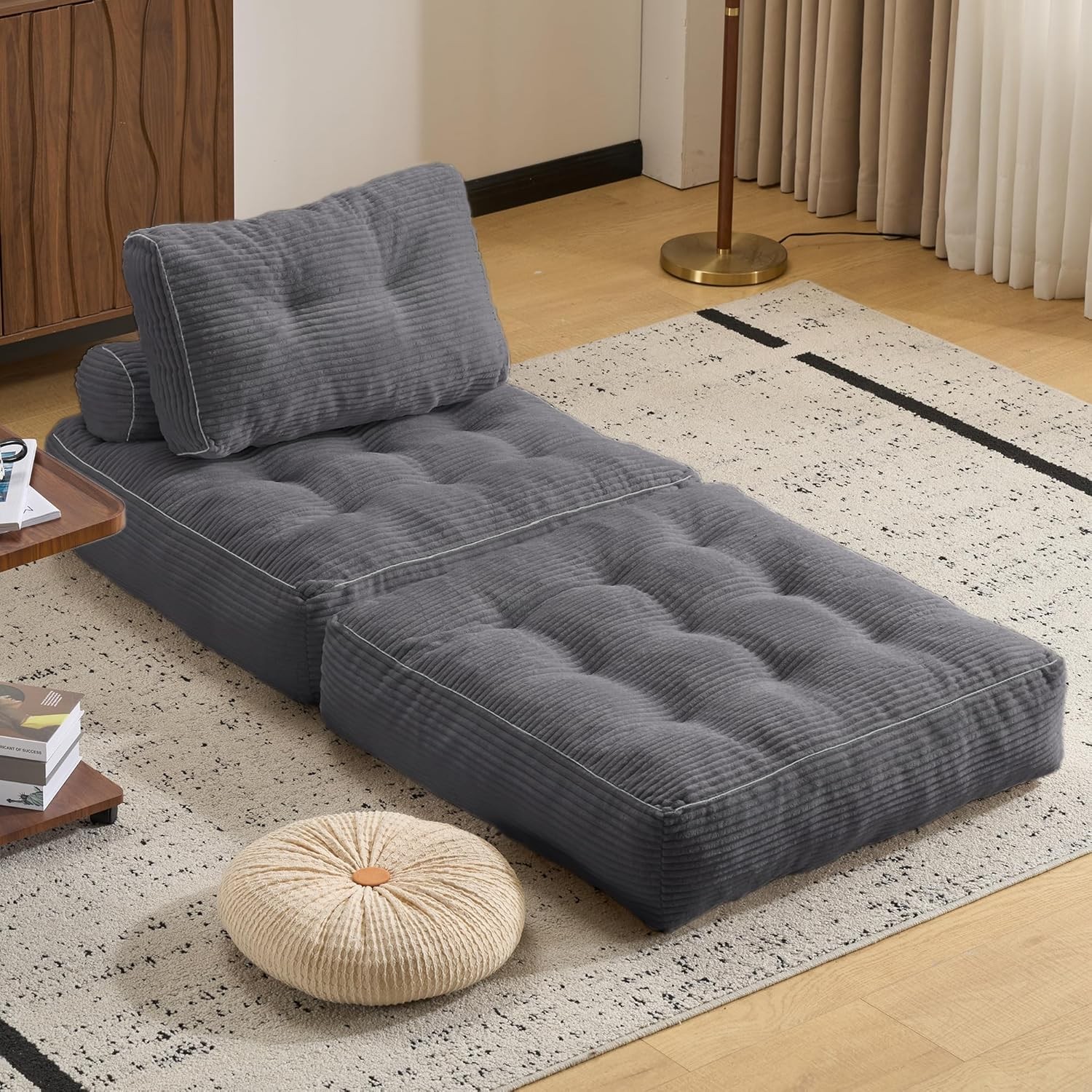 Folding Sofa Bed,Convertible Sleeper Chair for Adults, Bed Grey