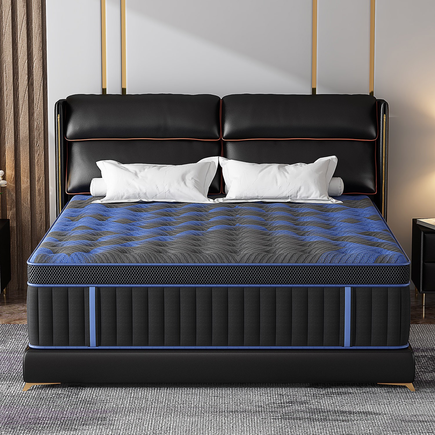 12″ Twin Full Queen King Size Gel Memory Foam Spring Mattress, Mattress In A Box