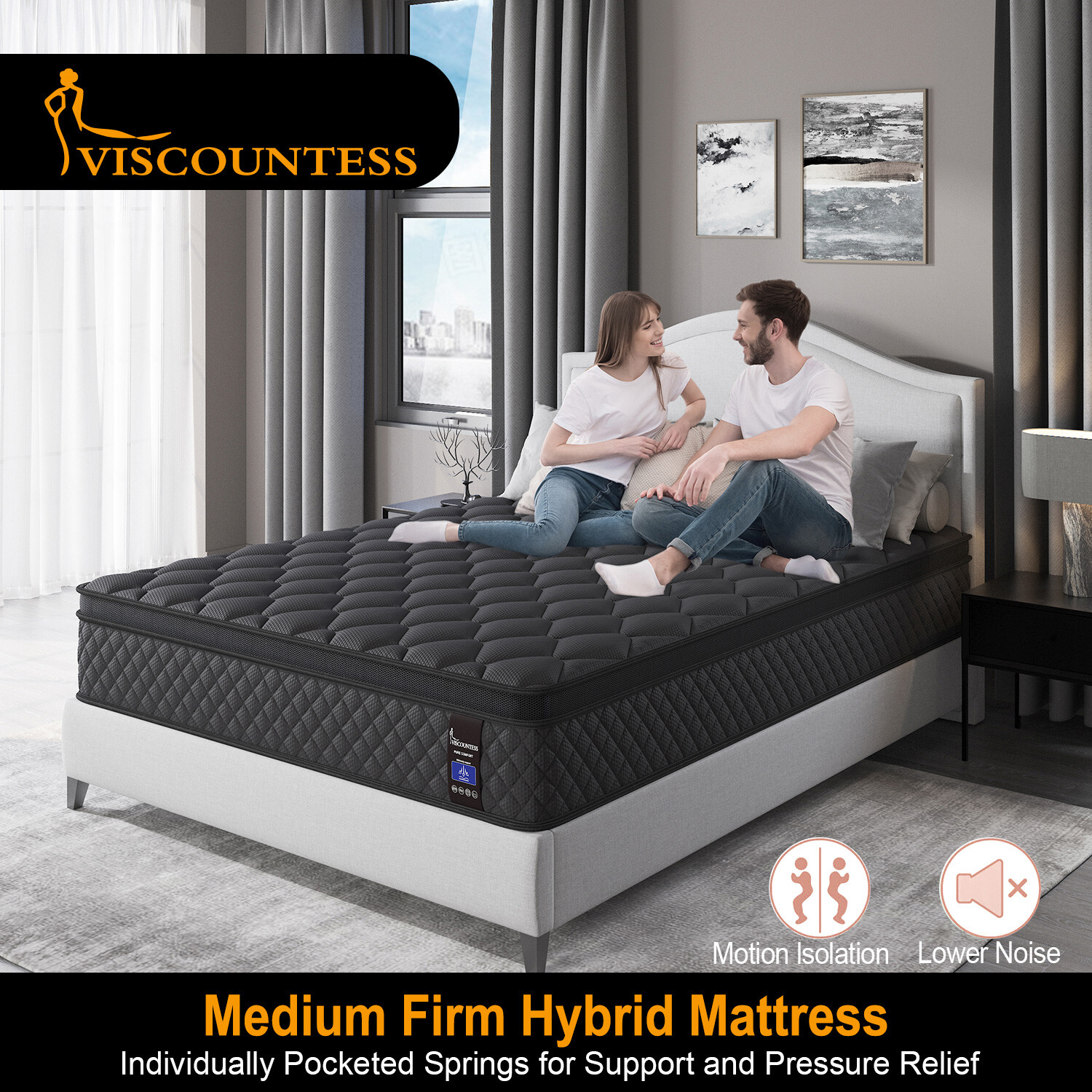 14″ Twin Full Queen King Size Mattress in a Box Hybrid Spring Gel Memory Foam