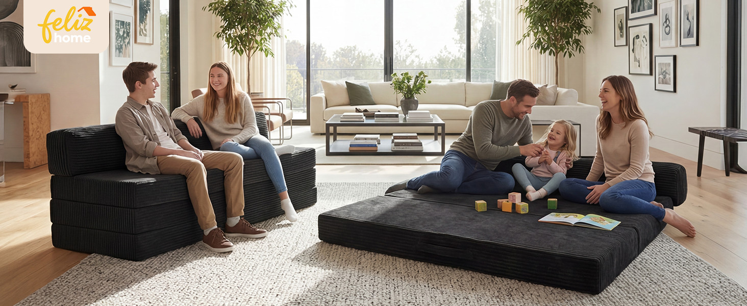 6 inch Tri-Folding Mattr Full Size, Convertible Sofa Bed Foldable