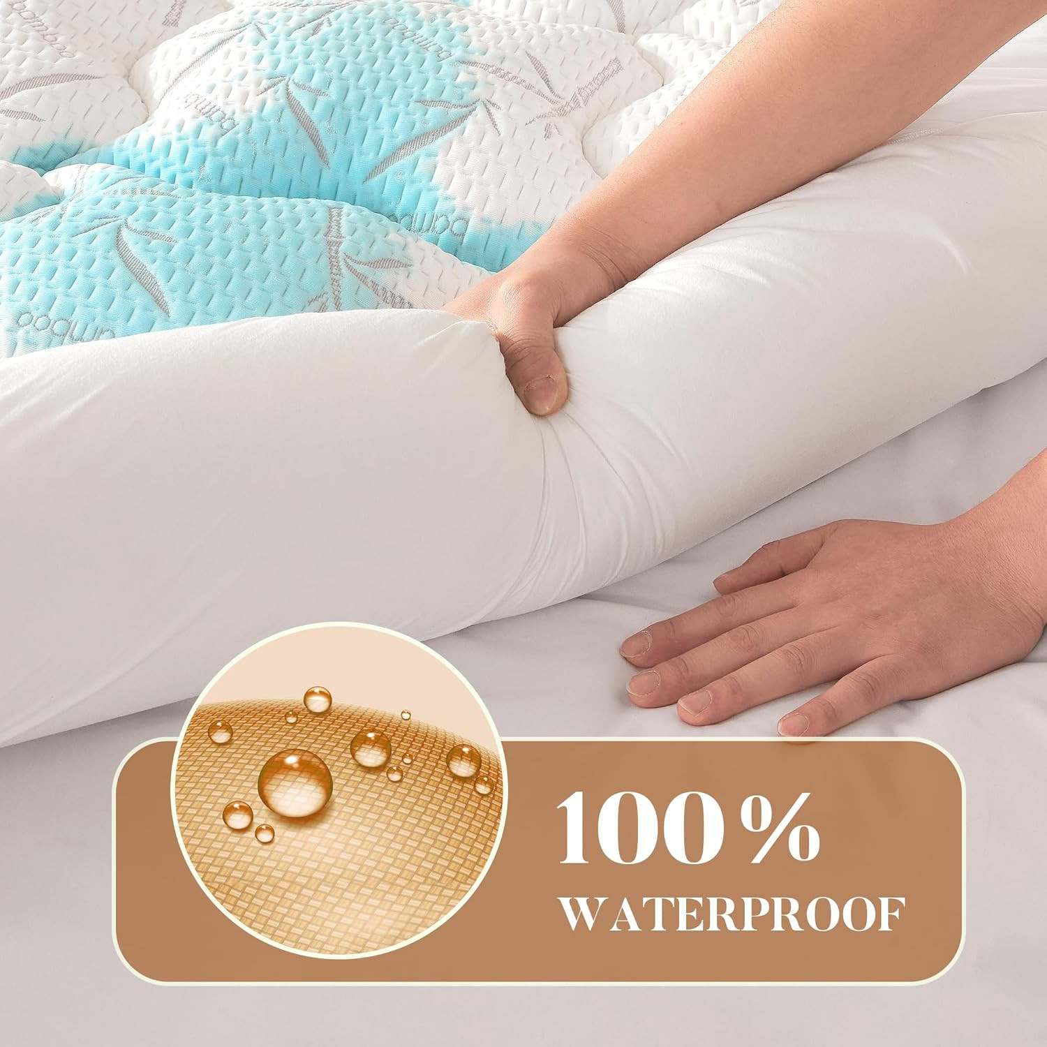 Waterproof King Size Mattress Topper, Soft Pillow Top, Deep Pocket Protector